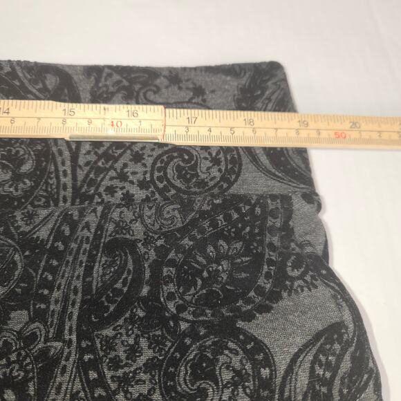 One 5 One Womans 2X Velvet Burnout Pants Black Flocked Paisley Stretch Going Out - Picture 12 of 15